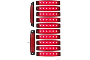 Yuk 10 pcs 9,7 cm 6 LED côté LED MARKER Remorque Feux de gabarit pour camion, marqueur lumière Ambre, partie arrière Feu de Gabarit, camion Cab Feux de gabarit, RV Convoi