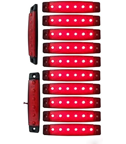 VISSQH 10 Feux De Gabarit Latéraux LED Jaune 12V 24V - Pour Remorque Camion Caravane Tracteur