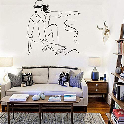 Preisvergleich Produktbild Wandaufkleber Happy Skateboard Ride Boy Wandaufkleber Vinyl Wohnkultur Wohnzimmer Wandbild Kunst Tapete Abnehmbare Moderne Kinderzimmer