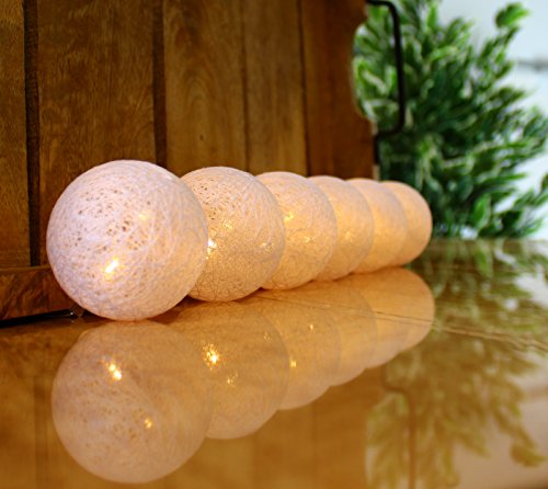 Preisvergleich Produktbild Lichterkette Baumwollkugeln Warmweiß Cotton Ball Lichterkette Batteriebetrieben Lichtkugeln Party Bälle innen dekoration