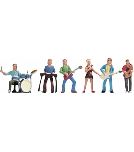 Figurines Modélisme Ferroviaire Noch – Musiciens Ambulants, 6 Pièces – Décoration Diorama, Maquette