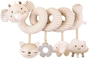 SURAKEY Spirale d'activité Bébé Jouet en Peluche Animaux - Spirale Suspendu pour Poussette, Lit, Siège Voiture - Jouets Sensoriels Développement Bébé
