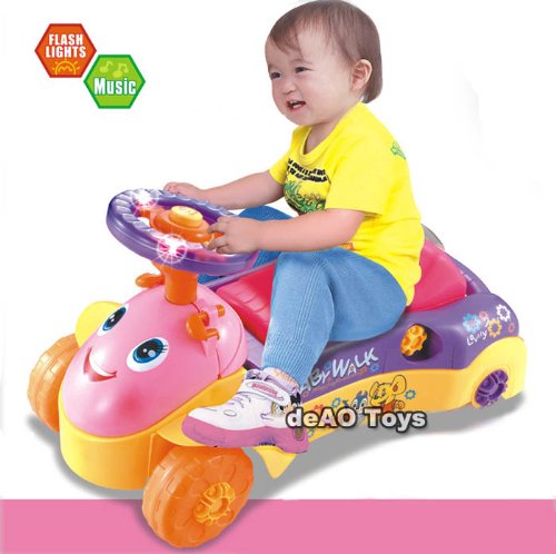 (BLC-Y) deAO 3 IN 1 Baby Walker / Ride-on Car / Shape Sorter (PINK)