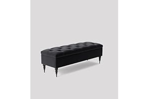 AZ Interiors Royal Furniture Chesterfield Ottoman Storage Box Bench – Upholstered Velvet End of Bed Bench, Footstool Coffee Table, Large Blanket Box & Window Seat