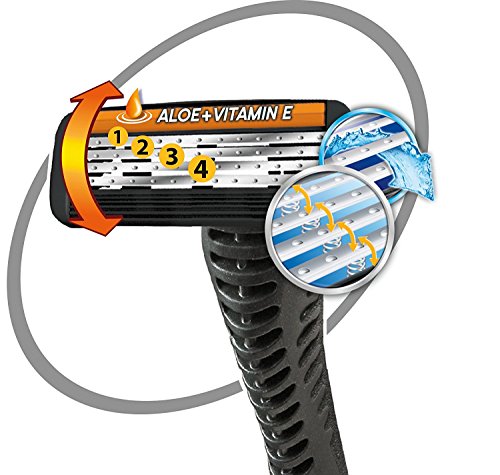 BIC Vier Flex Rasierer Set Männer (Rasierer mit vier Klingen, Auch für empfindliche Haut, Minimiert Hautirritationen) 8er Set - 3