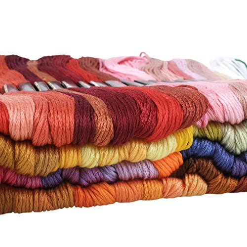 L ’s 50 PCS mehrfarbige Garnknäuel Stickgarn aus Polyester Baumwolle Kreuzstich Nähgarn - 5