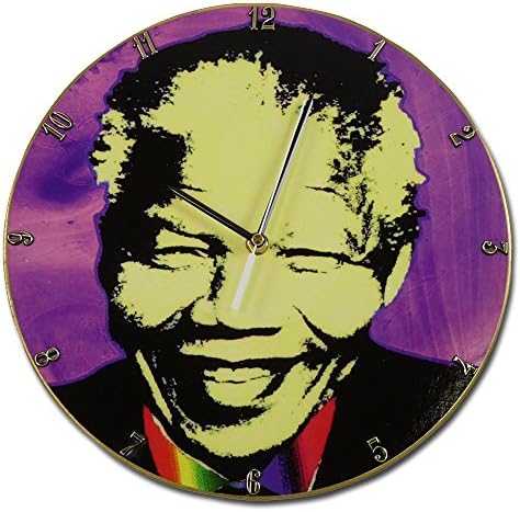 LP wall clock "Nelson Mandela", purple