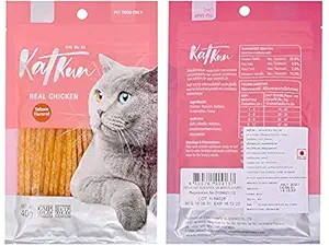 KAT KUN Sliced Cat Food for Adult Cat and Kitten/Cat Treat, Salmon Flavour, 40gm Pack