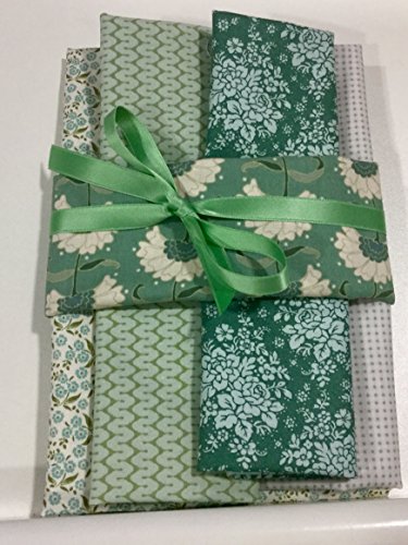 Tilda/Panduro Stoffpaket "Molly teal.", 5 Stoffstreifen à 20x70 cm