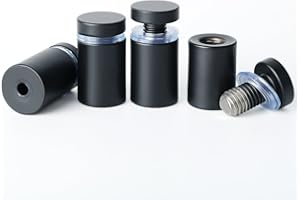 Mooche 4PCS Standoff Fixings 0.75" X1" Black, Sign Standoff Screws Wall Mount Advertisement Fixings Bolts,Used for Billboards,Picture Frames,Glass Posters and Other Signs Display