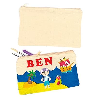 Baker Ross Lot de 5 Trousses en Tissu à personnaliser pour enfants