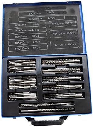 56 Piece SDS Hammer Drill Bit Set Metal Case Stone Concrete Drill Bit Hard Metal Drill Bit