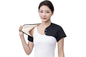 Faxianther Uomini Anziani Wome Fodera in Pile Scaldino Invernale A prova di freddo Indossabile Spalla Scialle Prodotti per la Cura Aged Artrite Reumatismi Copertura Della Spalla Protettore, Nero , L