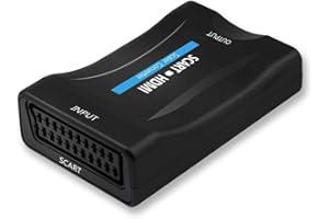 QGECEN Convertisseur Peritel vers HDMI, Adaptateur SCART vers HDMI convertisseur Audio Vidéo Support 720/1080P Sortie pour TV STB VCR VHS Xbox PS1 PS2 PS3 WII DVD Player