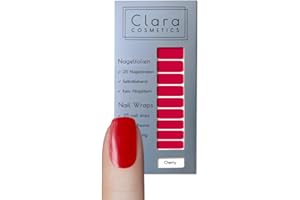Clara Cosmetics pellicola per unghie "Cherry" - smalto adesivo per unghie, 25 strisce di unghie adesive, foglie per le unghie, Nail Wraps, Nail Art, Nail Sticker, lunga durata