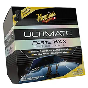 Meguiar's Ultimate Paste Wax Hydrophobic Polymer Technology Synthetic Paste Wax for Durable high Gloss Wet Finish