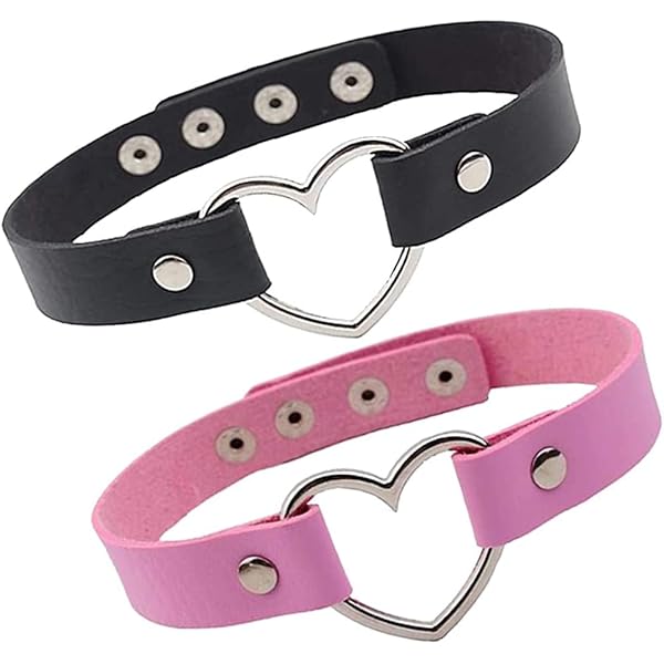Jurxy Brede leren damesketting, 3-delig, hart, leren ketting met