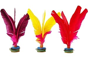 Wakauto 3 Stück Fußball Treten Federball für Wettbewerb,Bunte Chinesische Jianzi Kinder Spielzeug Fitness Übung, Hohe Elastizität Badminton Fitness Beine Fuß Übung