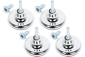 Alanna Jones Chrome Coated Feet Leg Gliders Glides Castor With Insert For Divan Bed Base Sofa Chair Set of 4
