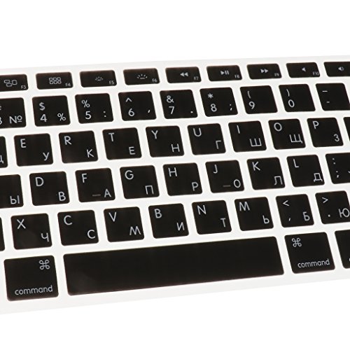 MagiDeal Weiche Silikon Tastaturschutz (QWERTY+Russisch) Für 13-Zoll MacBook Pro / Air – Schwarz - 8