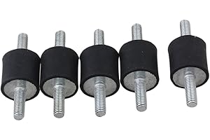 BQLZR 5 Stück 6 mm Anti-Vibrations-Halterung aus Gummi, Schrauben an beiden Enden, für Pumpen,