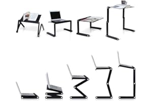 HUOLE Lap Desks Plateau,Table de Lit, Petite Table pour Ordinateur pour Lit,Support pc Portable,Folding Angle RéGlable à 360 DegréS Amovible Compatible avec Toutes Sortes Ordinateur-Noir