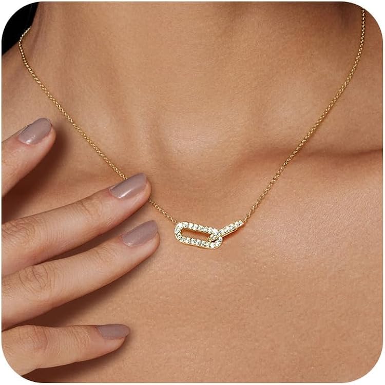 Collier Femme Avec Pendentif Plaqué Or 24 Carats Et Zirconium - Cadeau Pour Anniversaire, Noël, Saint-Valentin - Neuf Avec étiquettes