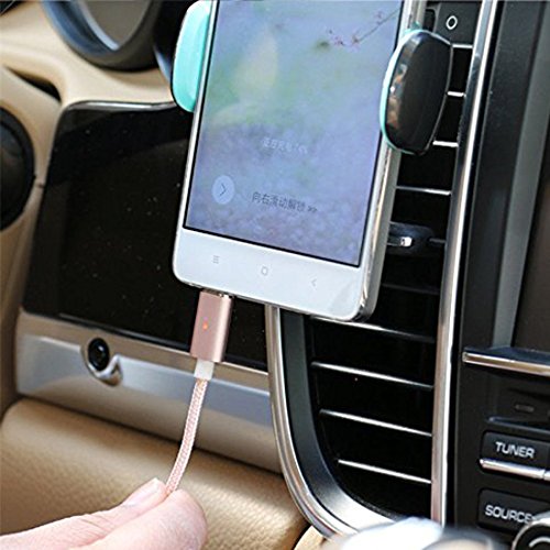 Lively Life 3in1 Magnetisches USB Ladekabel Datenkabel Type C Lightning und Micro USB Nylon braided Kabel für iPhone & Android Smartphones,iPad Tablets ,Macbook Air/Pro,Samsung Galaxy ,LG ,Sony Xperia,Google Pixel,Huawei ,HTC ,OnePlus, Motorola Moto,MP3 players, GPS, Camera and More(3.3ft/1m ,Roségold) - 4