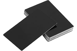 FLOTRUTE 100 Stück Metall Visitenkarte, 8.6x5.4cm Blank Schwarz Aluminium Rohlinge Namenskarte Lasergravierte Visitenkarte Plakette Zeichen Für Bürokunden DIY Geschenkkarten, 0.21 mm dick