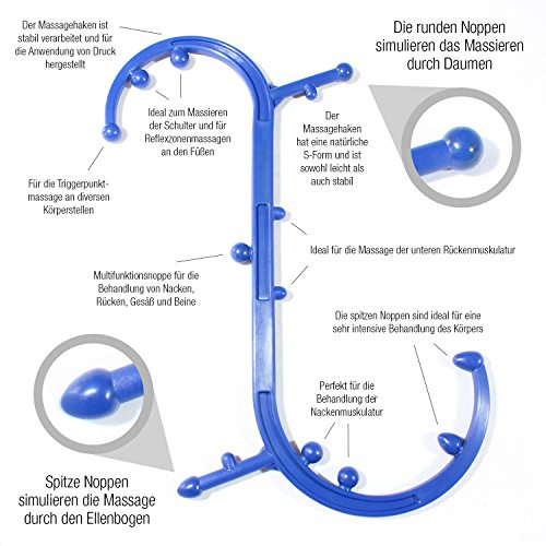 High Pulse Massagehaken – Für eine effektive Rückenmassage und Triggerpunktbehandlung (Blau) - 2