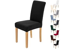 AngLink Stuhlhussen 6er Set Schwarz - Stretch Stuhlbezug Waschbar Langlebig Universal Stuhl Hussen für Bankett Hotel Küche Restaurant Haus Hochzeit Deko