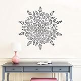 Einfach und praktisch guijiumai Mandala Wandtattoo Wohnzimmer Wohnkultur Vinyl Aufkleber Lotus Blume Boho Bohemian Dekoration Tapete Yoga Studio Decals Soft pink 57x57 cm
