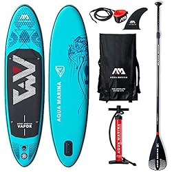 AQUA-MARINA Stand up Paddle Gonflable Sup AQUAMARINA Vapor 2019 Pack Complet 300x76x12cm Unisex Adult, Bleu, 3007612 9'10"x30''x4.7''