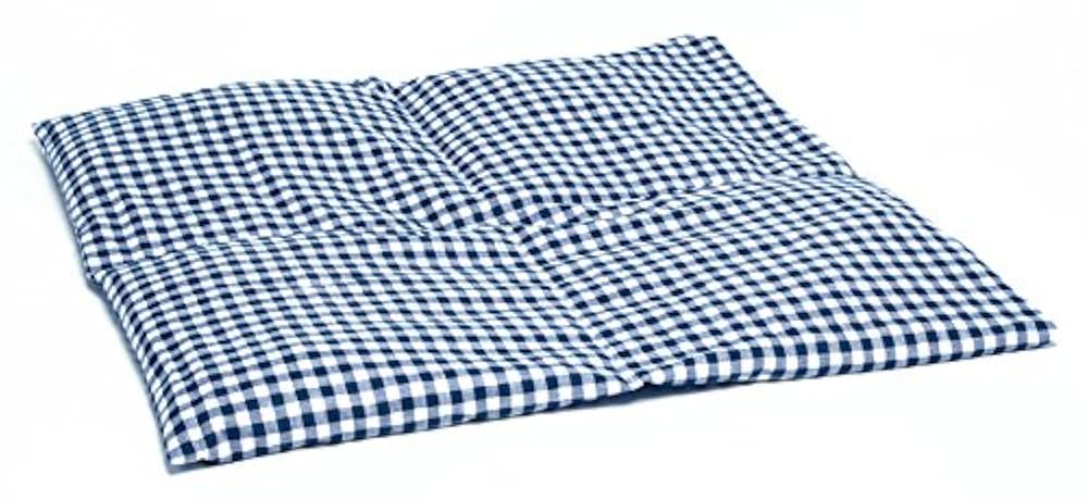 Rapssamenkissen 40x40cm 4-Kammer XXL Bio Stoff blau-weiß /Wärmekissen / Körnerkissen