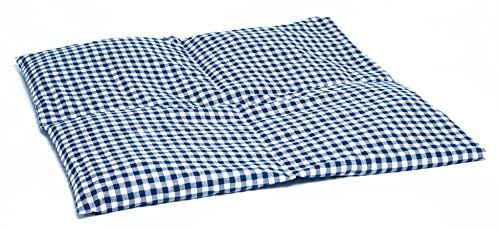 Rapssamenkissen 40x40cm 4-Kammer XXL Bio Stoff blau-weiß /Wärmekissen / Körnerkissen