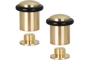 EVI Herrajes | Lot de 2 Butoirs de Porte en Laiton | Ø20x29mm | Finition Mate | Installation par vis | Mod. 108MT