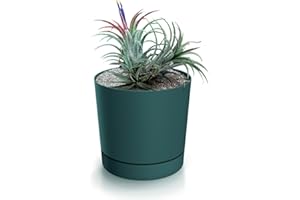 magubo Blumentopf mit Untersetzer, Übertöpfe für Zimmerpflanzen, Pflanzkübel, Übertopf Groß, 30 cm Durchmesser, Elegantes Design für Innen- und Außenbereich (Blau, 300)