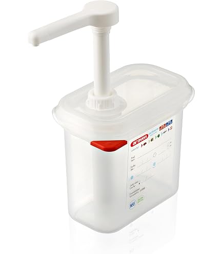 Distributeur De Sauces Avec Pompe HENDI 2,5 L - Rouge - Dosage 20 Ml - Sans BPA Pour Professionnels