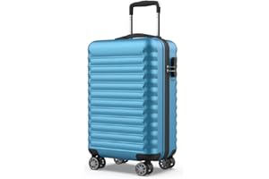 NEWTECK - Maleta de Cabina Upfly 20' ABS (53x33,5x22cm) con Cierre de Combinación y 4 Ruedas Dobles 360. Maleta de Mano Rígida Resistente, Ligera con Interior Compartimentado | Azul Eléctrico