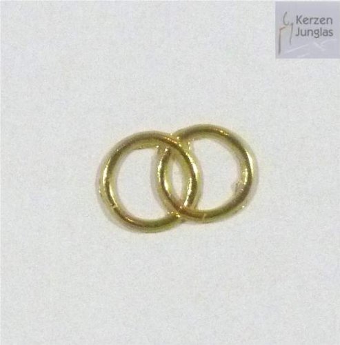Wachsmotiv Eheringe gold glänzend 15x25 mm - 9621 - Wachsdekor für Kerzen