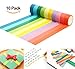 Produktbild ilauke 10x Dekorative Regenbogen Klebeband Papier Washi Dekoband Masking Maskierung DIY Tape Sticky Kleber Scrapbooking (15mm Washi)