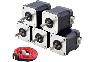 STEPPERONLINE E Series Nema 17 stegmotor 2 A 55 Ncm 1,8 grader med 1 meter kabel för 3D-skrivare CNC (5-pack)