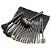Luxury 21 PCS Professional Makeup Brush Tools Sets / Kits Natural Cosmetic Animal Hair Brushes with Pouch and Bag (21 pcs, Black)