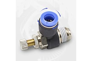 NO LOGO FSM Adaptateurs, 1pc 1/8" 1/4" 3/8" 1/2" filetage mâle à 6 mm OD 8 mm 10 mm 12 mm Vitesse pneumatique Régulateur de débit de gaz Débit d'air limite Vannes (Taille : 1l8 x 8mm)