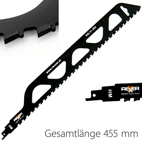 Rexxer HM Säbelsägeblätter (3 Stück Set) zum Sägen in Ziegelstein, Porenbeton, Mauerstein, Zementstoffe Special for Brick - 4