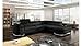 Produktbild JUSTyou ICE Ecksofa Eckcouch mit Bettkasten Schlafcouch Kunstleder Velours (BxLxH): 224x278x69/89 cm Schwarz Schwarz I Ottomane Rechts