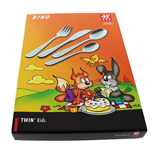 Zwilling Kinder-Besteck 4-teilig Edelstahl mit Namens-Gravur – schöne Geschenkidee zur Taufe, Geburtstag, als Weihnachtsgeschenk… - 4