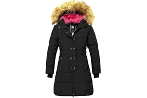 ZSHOW Mädchen Winter Warm Puffer Mäntel Wasserabweisend Outdoor Jacke Baumwolle Gepolsterte Jacken Kunstpelz KapuzenMäntel