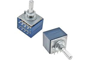 EZQNIRK Potenciómetro de control de volumen de audio ALPS RH2702 8 pines Amplificador de altavoz estereo volumen potenciómetro rotativo,100K Ohm