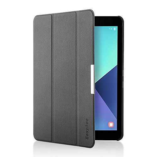 EasyAcc Samsung Galaxy Tab S3 T820/ T825 Hülle Cover mit Standfunktion / Automatische Sleep Wake Funktion PU Leder hüllen für Samsung Galaxy Tab S3 (9,68 Zoll) Smart Cover (Dunkelgrau, Kunstleder, Ultra) - 9